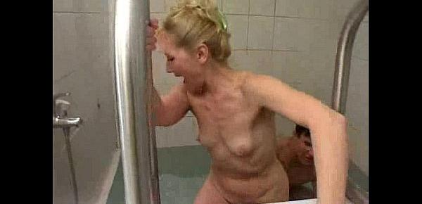  Charming Russian mother fu.king with her son in bathroom